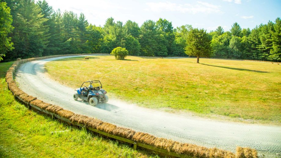 Aerial view of Camp Schodack go kart track