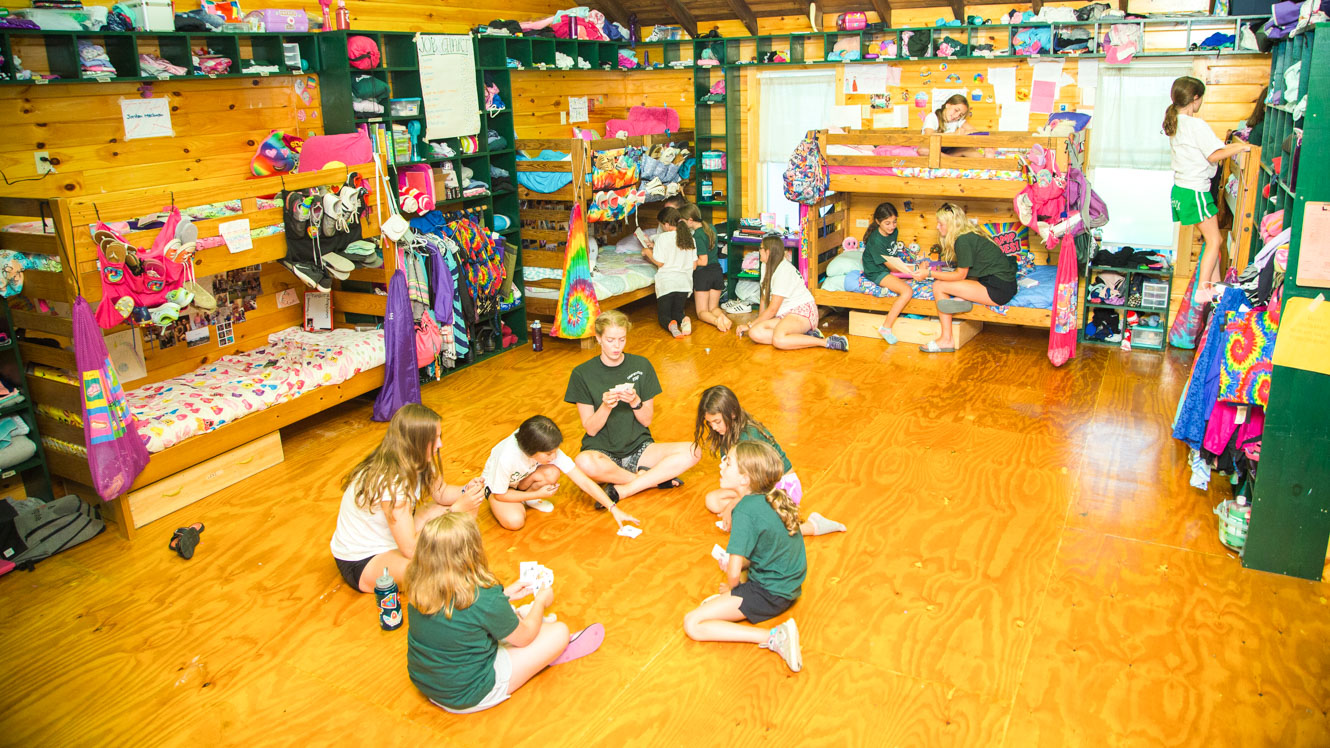 Interior view of Camp Schodack girls cabin